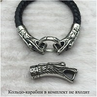 Концевик 8 мм Голова дракона Сталь, 2 шт   - купить для кожевенного хобби