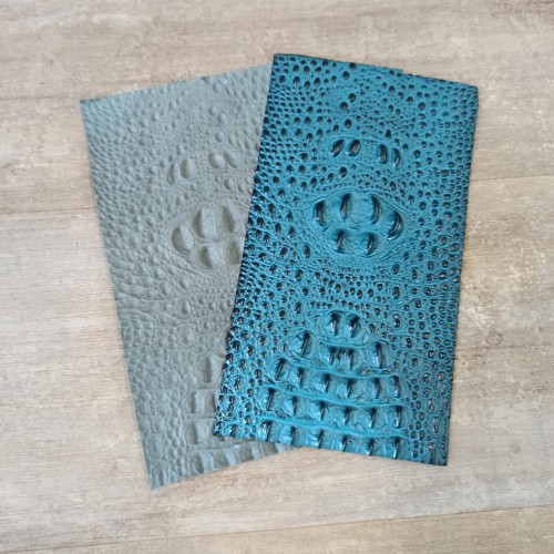 Кожа Крс в формате 18,5*10,5 см с тиснением под крокодила фото 2