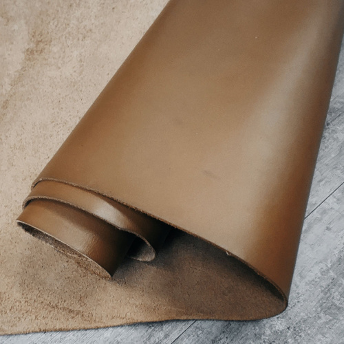 Кожа КРС 1,8-2,0 мм с покрытием Светло-ореховый фото 5