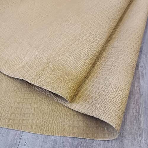 Кожа Кайман 1,4-1,6 мм Песочный матовый фото 3