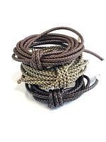 Шнур кожаный круглого сечения 6 мм плетеный Ретро 20 см