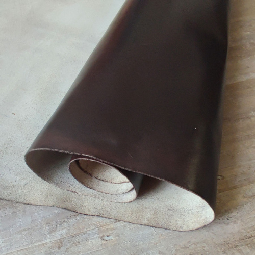 Кожа КРС 1,0-1,2 мм с покр. Черный шоколад Италия фото 4