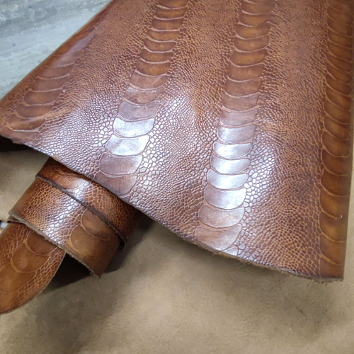 Кожа КРС 1,2 мм с тиснением Страус темный фото 5 Кожа КРС 1,2 мм с тиснением Страус темный фото 5