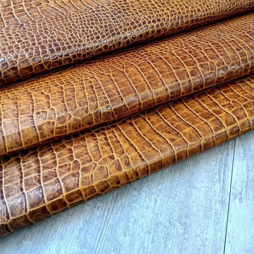 Кожа Кайман 1,0 мм Рыжий Турция фото 4