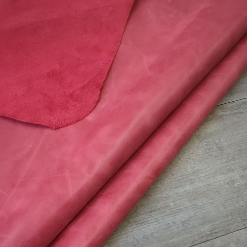 Кожа Пулл-Ап 1,3-1,5 мм цвет Клубничный коктейль Италия фото 3