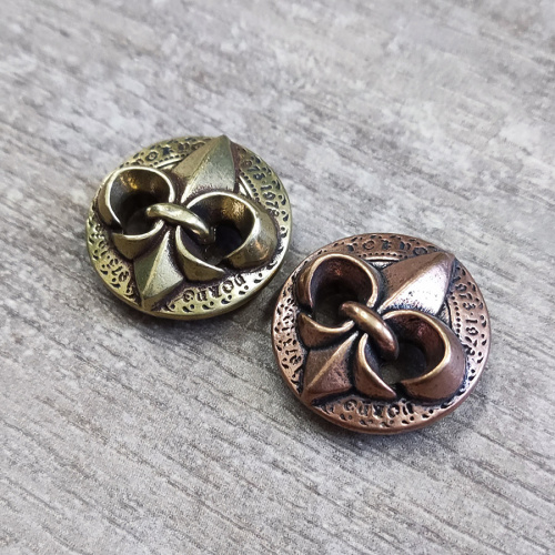 Кончо для кожаных изделий 26 мм латунное Лилия