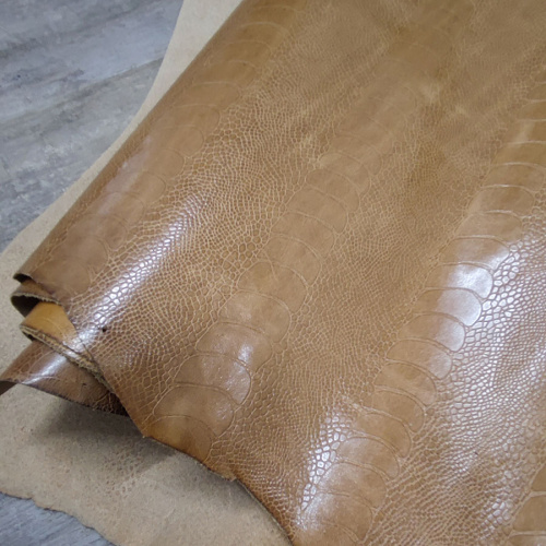 Кожа КРС 1,0 мм с тиснением Страус светлый фото 5 Кожа КРС 1,0 мм с тиснением Страус светлый фото 5