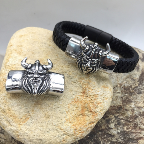 Бусина 12х6 мм для плоских браслетов Викинг Сталь  BR-B78 - фото товара