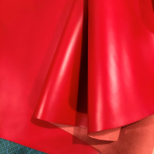 Кожа КРС 1,2-1,4 мм пылевидная с покр. Красный фото 2