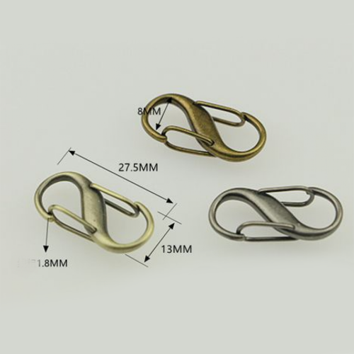 Карабин металлический 8 мм S-образный мини фото 3